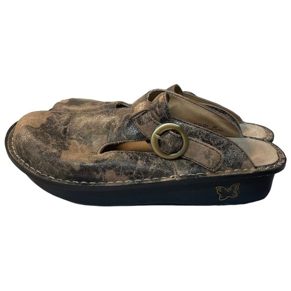 Alegria Brown Mules with Buckle Detail - Picture 4 of 7